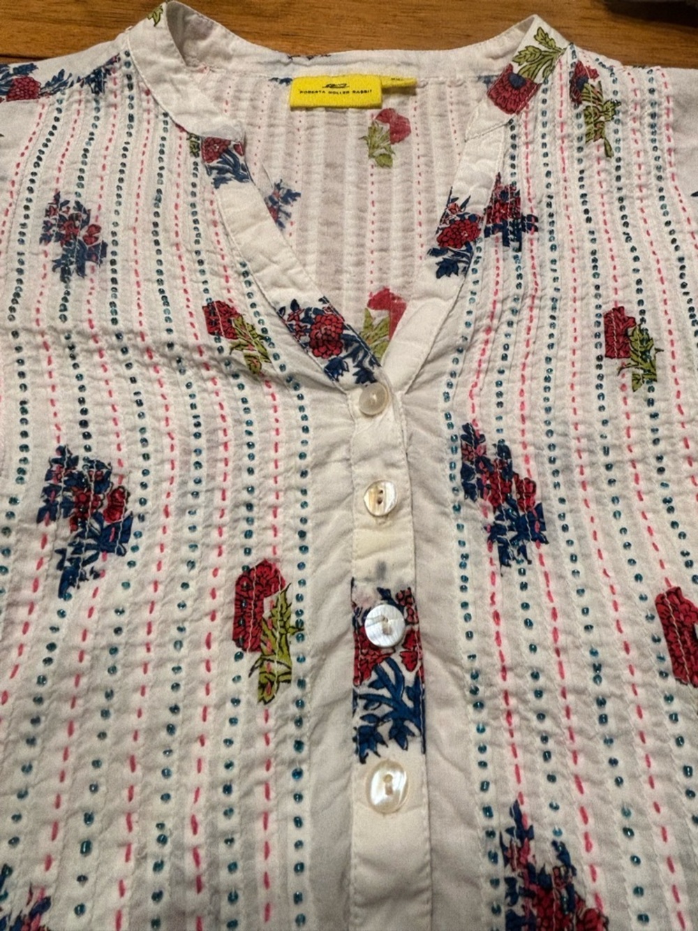 Roberta Roller Rabbit Floral Embroidered Tunic Top - Picture 4 of 7